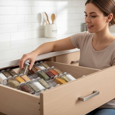Rangement epices tiroirs